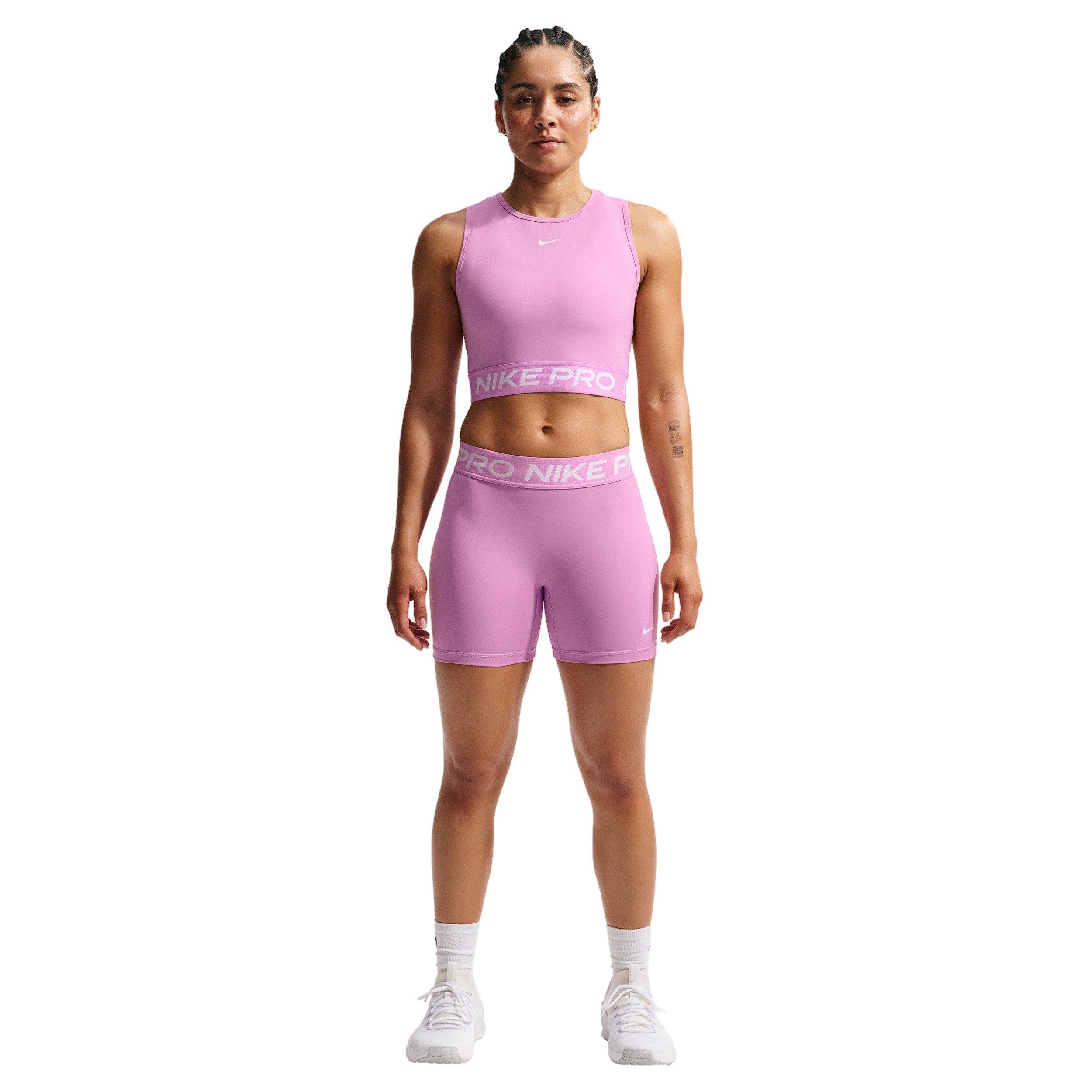 Nike Women's Pro Dri-FIT Cropped Tank Top - Lt Magenta - LT MAGENTA